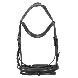 Bridão Equestro com muserola simples e cabeçada larga e curvada Preto