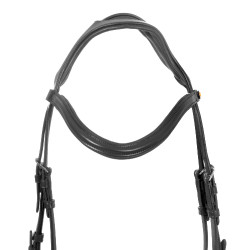 Bridão Equestro com muserola simples e cabeçada larga e curvada Preto