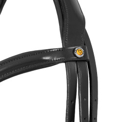Bridão Equestro com muserola simples e cabeçada larga e curvada Preto