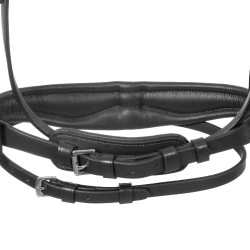 Bridão Equestro com muserola simples e cabeçada larga e curvada Preto