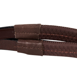 Bridão Equestro com muserola mexicana e lã sintética Castanho escuro