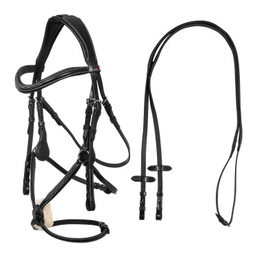 Bridão mexicano Supreme com focinheira anatómica Preto