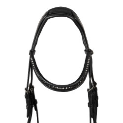 Bridão Supreme Hemelite de dressage com rédeas de borracha Preto