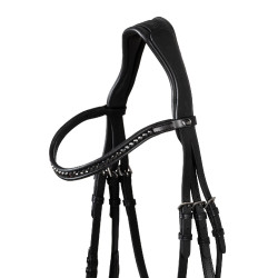 Bridão Supreme Hemelite de dressage com rédeas de borracha Preto