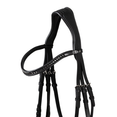 Bridão Supreme Hemelite de dressage com rédeas de borracha Preto