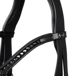 Bridão Supreme Hemelite de dressage com rédeas de borracha Preto
