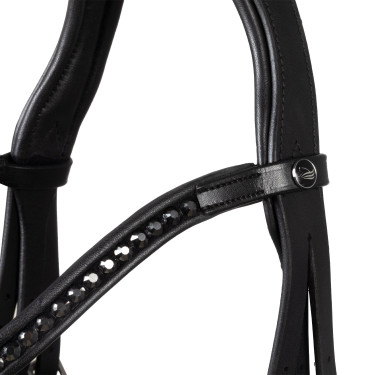 Bridão Supreme Hemelite de dressage com rédeas de borracha Preto