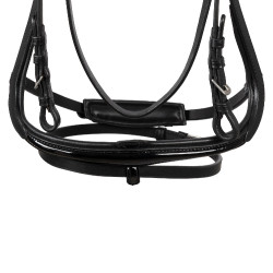 Bridão Supreme Hemelite de dressage com rédeas de borracha Preto