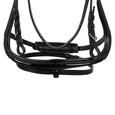 Bridão Supreme Hemelite de dressage com rédeas de borracha Preto
