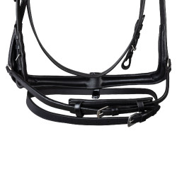 Bridão Supreme Hemelite de dressage com rédeas de borracha Preto