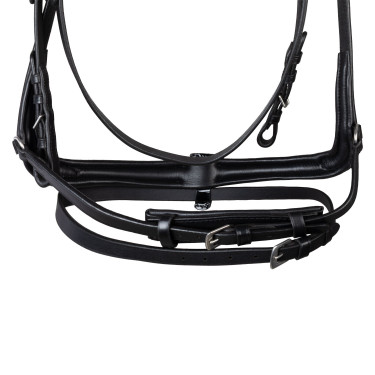 Bridão Supreme Hemelite de dressage com rédeas de borracha Preto