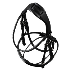 Bridão Supreme Hemelite de dressage com rédeas de borracha Preto