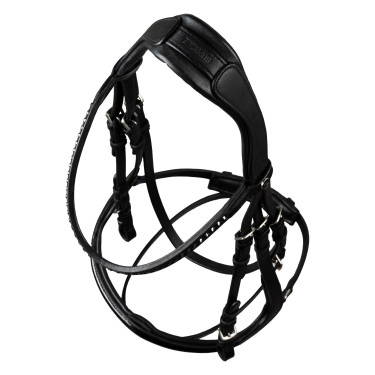 Bridão Supreme Hemelite de dressage com rédeas de borracha Preto