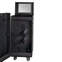 Armário de sela Equestro preto 65×62×138 cm Preto brilhante