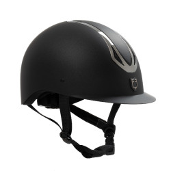 Capacete Equestro unissex Azael com roda de ajuste traseira com EN 1384-2023 Preto / gunmetal Cinzento