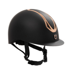 Capacete Equestro unissex Azael com roda de ajuste traseira com EN 1384-2023 Preto / ouro rosa