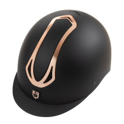 Capacete Equestro unissex Azael com roda de ajuste traseira com EN 1384-2023 Preto / ouro rosa