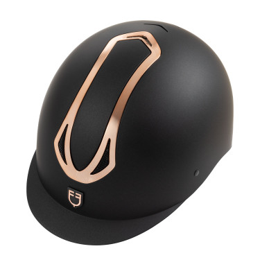 Capacete Equestro unissex Azael com roda de ajuste traseira com EN 1384-2023 Preto / ouro rosa