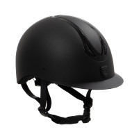 Capacete Equestro unissex Azael com roda de ajuste traseira com EN 1384-2023 Preto / preto brilhante