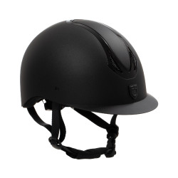 Capacete Equestro unissex Azael com roda de ajuste traseira com EN 1384-2023 Preto / preto brilhante