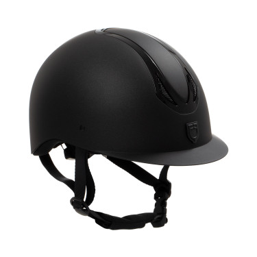Capacete Equestro unissex Azael com roda de ajuste traseira com EN 1384-2023 Preto / preto brilhante