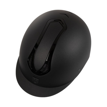 Capacete Equestro unissex Azael com roda de ajuste traseira com EN 1384-2023 Preto / preto brilhante