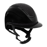 Capacete feminino Equestro Apocalypse com casco brilhante e strass EN 1384-2023 Preto / preto Capacete feminino Equestro Apocalypse com casco brilhante e strass EN 1384-2023 Preto / preto
