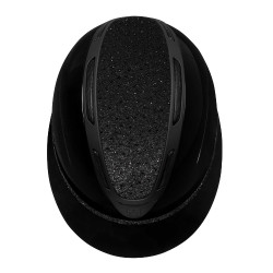 Capacete feminino Equestro Apocalypse com casco brilhante e strass EN 1384-2023 Preto / preto