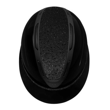 Capacete feminino Equestro Apocalypse com casco brilhante e strass EN 1384-2023 Preto / preto