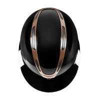 Capacete feminino Equestro Apocalypse com casco brilhante homologado EN 1384-2023 Preto / ouro rosa