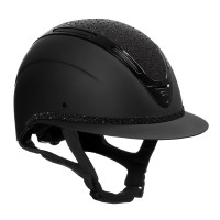 Capacete feminino Equestro Apocalypse, casco fosco com strass EN 1384-2023 Preto / preto Capacete feminino Equestro Apocalypse, casco fosco com strass EN 1384-2023 Preto / preto