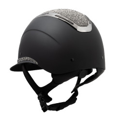 Capacete feminino Equestro Apocalypse, casco fosco com strass EN 1384-2023 Preto / gunmetal Capacete feminino Equestro Apocalypse, casco fosco com strass EN 1384-2023 Preto / gunmetal