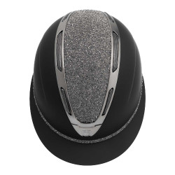 Capacete feminino Equestro Apocalypse, casco fosco com strass EN 1384-2023 Preto / gunmetal Capacete feminino Equestro Apocalypse, casco fosco com strass EN 1384-2023 Preto / gunmetal