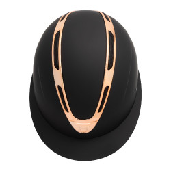 Capacete feminino Equestro Apocalypse com casco fosco homologado EN 1384-2023 Preto / ouro rosa Capacete feminino Equestro Apocalypse com casco fosco homologado EN 1384-2023 Preto / ouro rosa