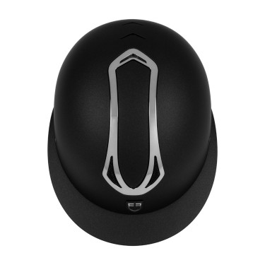 Capacete feminino Equestro com pala larga homologado EN 1384-2023 Preto / gunmetal