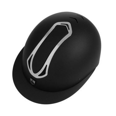 Capacete feminino Equestro com pala larga homologado EN 1384-2023 Preto / gunmetal