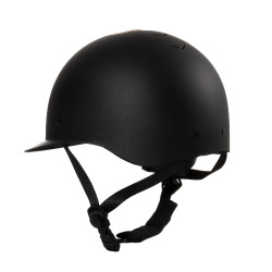 Capacete feminino Equestro com pala larga homologado EN 1384-2023 Preto / ouro rosa