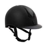 Capacete feminino Equestro com pala larga homologado EN 1384-2023 Preto / preto brilhante Capacete feminino Equestro com pala larga homologado EN 1384-2023 Preto / preto brilhante