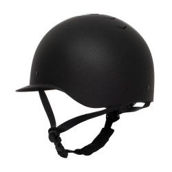 Capacete feminino Equestro com pala larga homologado EN 1384-2023 Preto / preto brilhante