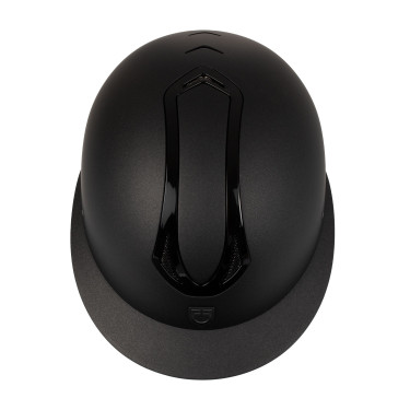 Capacete feminino Equestro com pala larga homologado EN 1384-2023 Preto / preto brilhante