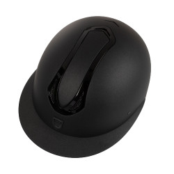 Capacete feminino Equestro com pala larga homologado EN 1384-2023 Preto / preto brilhante
