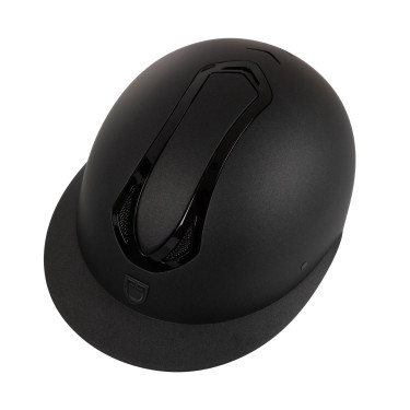 Capacete feminino Equestro com pala larga homologado EN 1384-2023 Preto / preto brilhante