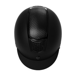 Capacete unissexo Equestro com inserto de carbono e borda brilhante EN 1384-2023 Preto / preto