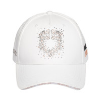 Boné feminino Equestro com logótipo em strass Branco