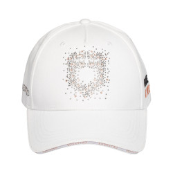 Boné feminino Equestro com logótipo em strass Branco