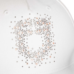 Boné feminino Equestro com logótipo em strass Branco