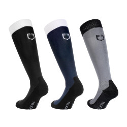 Meias Equestro Technical Basic pack de 3 Preto branco / blazer marinho branco / asfalto preto