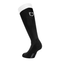 Meias unissexo Equestro Basic em tecido técnico Preto / branco