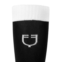 Meias unissexo Equestro Basic em tecido técnico Preto / branco