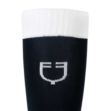 Meias unissexo Equestro Basic em tecido técnico Blazer marinho / branco Azul-marinho